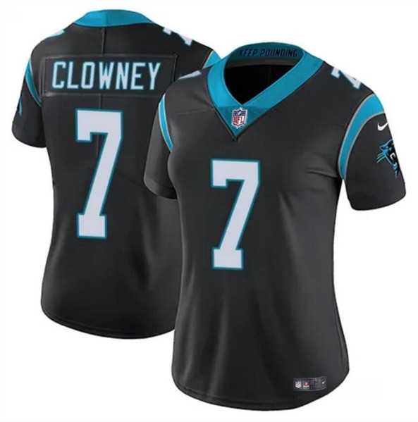 Women%27s Carolina Panthers #7 Jadeveon Clowney Black Stitched Jersey Dzhi